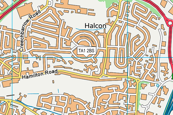 TA1 2BS map - OS VectorMap District (Ordnance Survey)