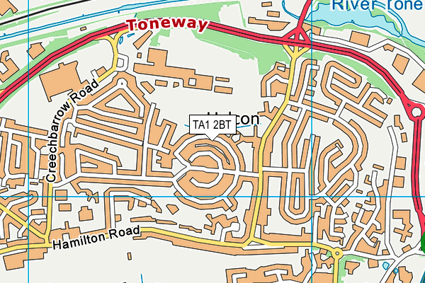 TA1 2BT map - OS VectorMap District (Ordnance Survey)