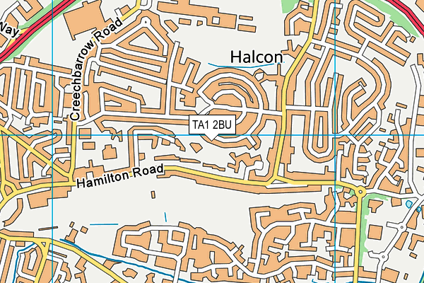 TA1 2BU map - OS VectorMap District (Ordnance Survey)