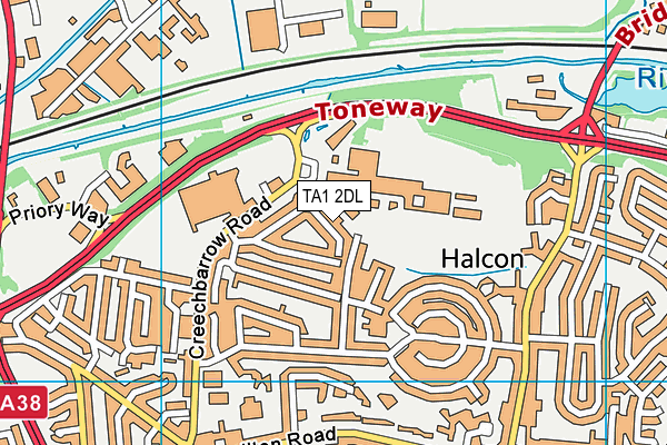 TA1 2DL map - OS VectorMap District (Ordnance Survey)