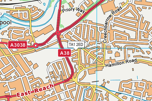 TA1 2ED map - OS VectorMap District (Ordnance Survey)