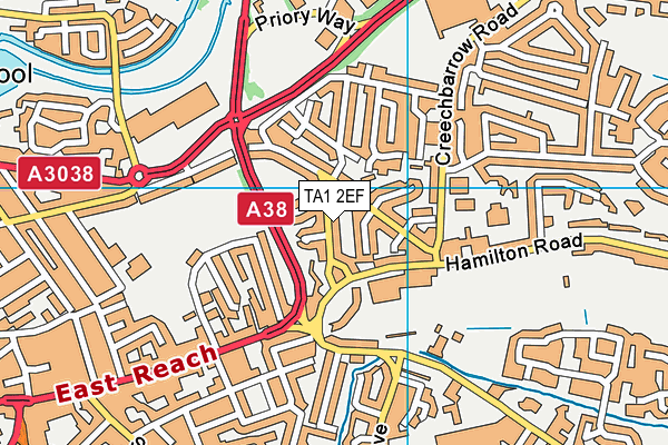 TA1 2EF map - OS VectorMap District (Ordnance Survey)