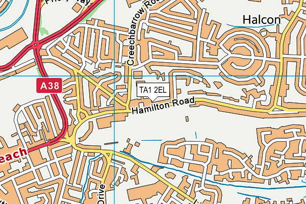 TA1 2EL map - OS VectorMap District (Ordnance Survey)