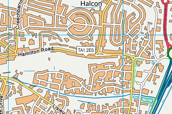 TA1 2ES map - OS VectorMap District (Ordnance Survey)