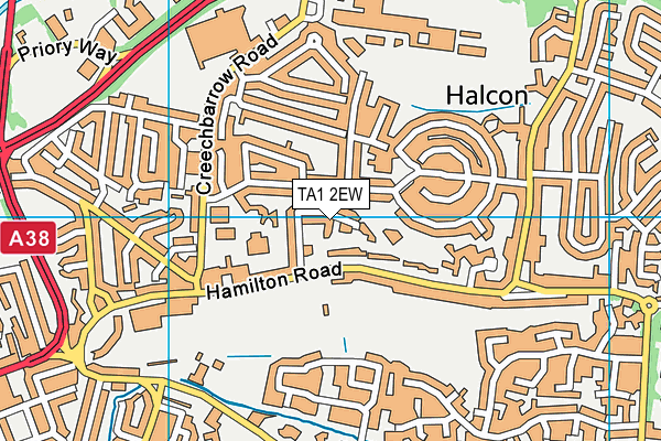 TA1 2EW map - OS VectorMap District (Ordnance Survey)