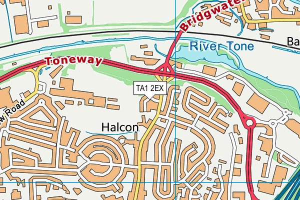 TA1 2EX map - OS VectorMap District (Ordnance Survey)