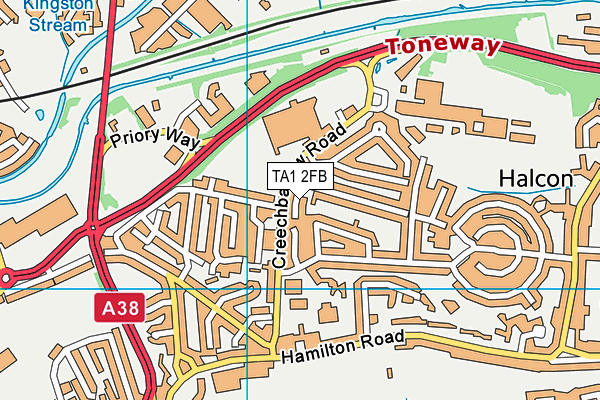 TA1 2FB map - OS VectorMap District (Ordnance Survey)