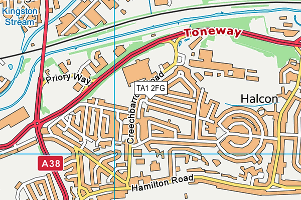 TA1 2FG map - OS VectorMap District (Ordnance Survey)