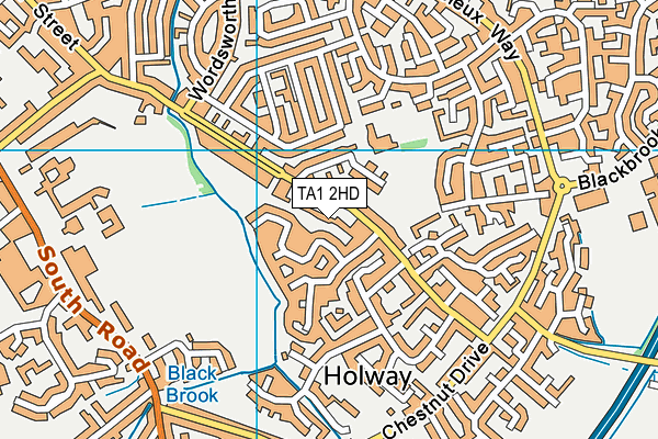 TA1 2HD map - OS VectorMap District (Ordnance Survey)