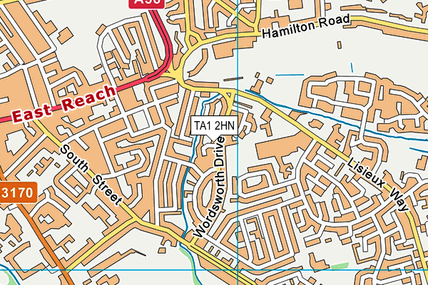 TA1 2HN map - OS VectorMap District (Ordnance Survey)