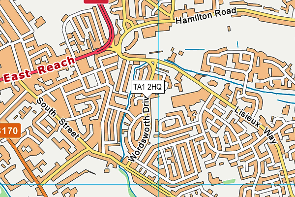 TA1 2HQ map - OS VectorMap District (Ordnance Survey)