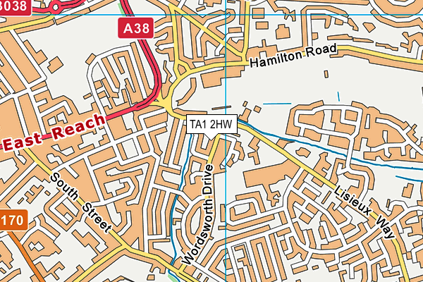 TA1 2HW map - OS VectorMap District (Ordnance Survey)