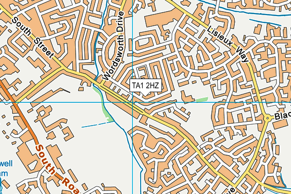 TA1 2HZ map - OS VectorMap District (Ordnance Survey)