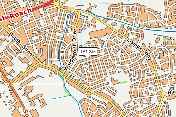 TA1 2JF map - OS VectorMap District (Ordnance Survey)