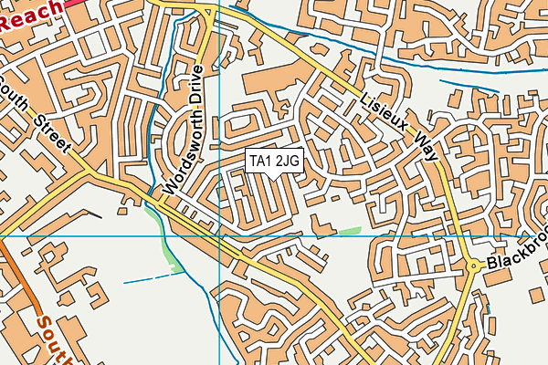 TA1 2JG map - OS VectorMap District (Ordnance Survey)