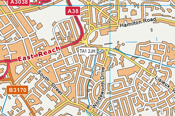 TA1 2JH map - OS VectorMap District (Ordnance Survey)