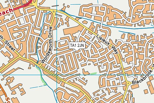 TA1 2JN map - OS VectorMap District (Ordnance Survey)