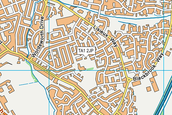 TA1 2JP map - OS VectorMap District (Ordnance Survey)