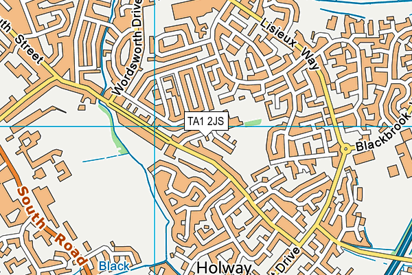 TA1 2JS map - OS VectorMap District (Ordnance Survey)