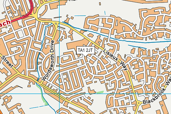 TA1 2JT map - OS VectorMap District (Ordnance Survey)