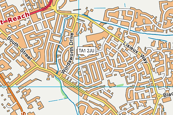 TA1 2JU map - OS VectorMap District (Ordnance Survey)