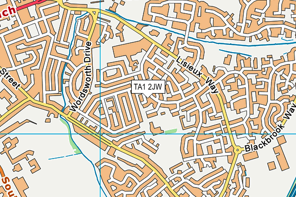 TA1 2JW map - OS VectorMap District (Ordnance Survey)