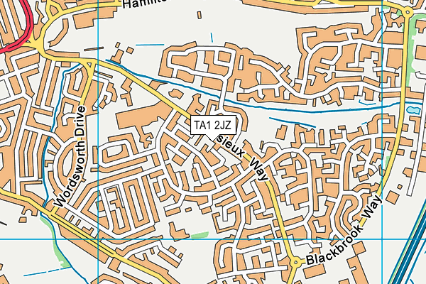 TA1 2JZ map - OS VectorMap District (Ordnance Survey)