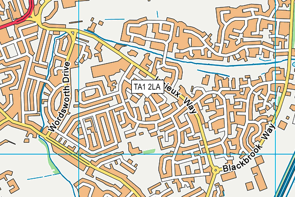 TA1 2LA map - OS VectorMap District (Ordnance Survey)