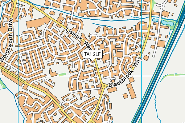 TA1 2LF map - OS VectorMap District (Ordnance Survey)