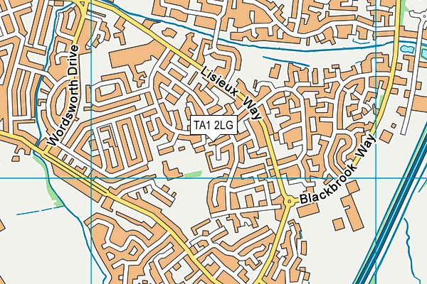 TA1 2LG map - OS VectorMap District (Ordnance Survey)