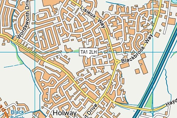 TA1 2LH map - OS VectorMap District (Ordnance Survey)