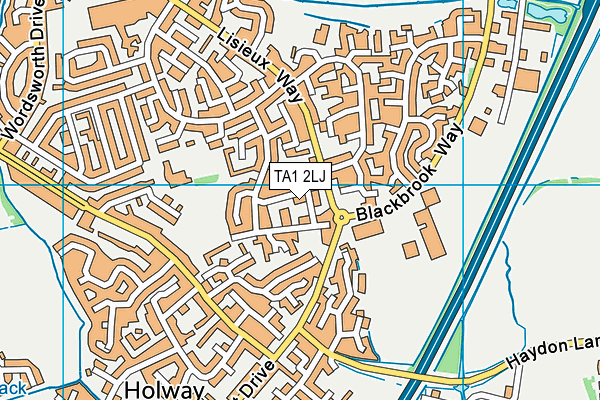 TA1 2LJ map - OS VectorMap District (Ordnance Survey)