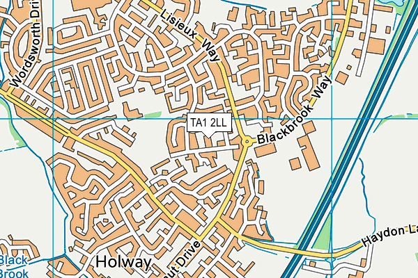 TA1 2LL map - OS VectorMap District (Ordnance Survey)