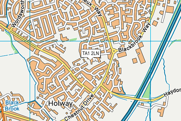 TA1 2LN map - OS VectorMap District (Ordnance Survey)