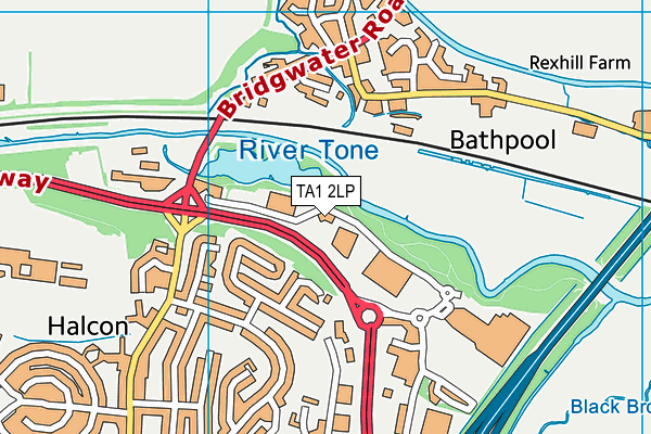 TA1 2LP map - OS VectorMap District (Ordnance Survey)