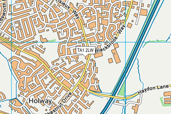 TA1 2LW map - OS VectorMap District (Ordnance Survey)