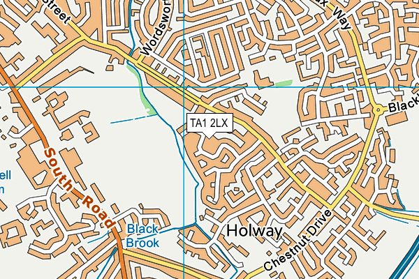 TA1 2LX map - OS VectorMap District (Ordnance Survey)