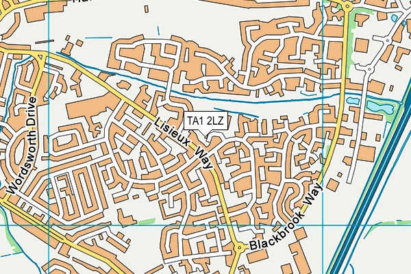 TA1 2LZ map - OS VectorMap District (Ordnance Survey)