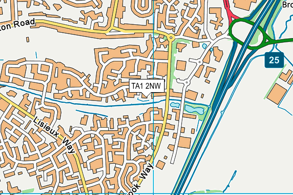 TA1 2NW map - OS VectorMap District (Ordnance Survey)