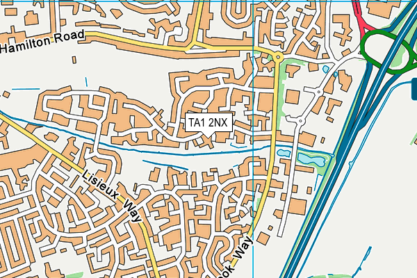 TA1 2NX map - OS VectorMap District (Ordnance Survey)