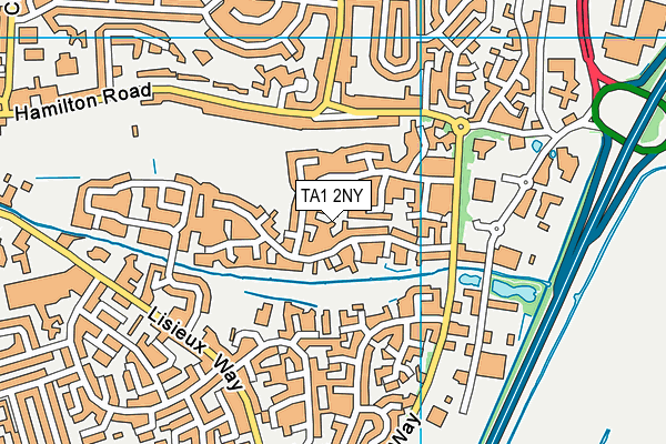 TA1 2NY map - OS VectorMap District (Ordnance Survey)