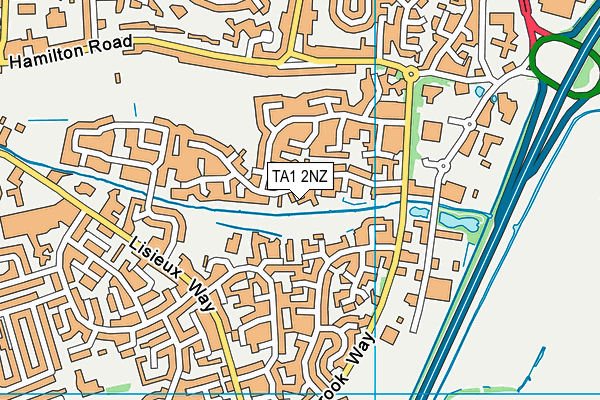 TA1 2NZ map - OS VectorMap District (Ordnance Survey)