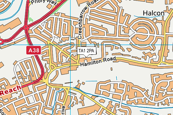 TA1 2PA map - OS VectorMap District (Ordnance Survey)