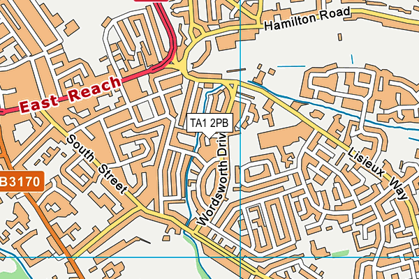 TA1 2PB map - OS VectorMap District (Ordnance Survey)