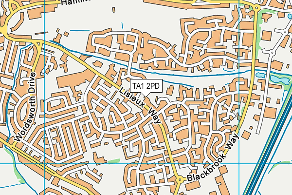 TA1 2PD map - OS VectorMap District (Ordnance Survey)
