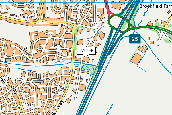 TA1 2PE map - OS VectorMap District (Ordnance Survey)