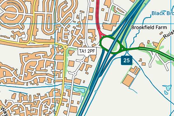 TA1 2PF map - OS VectorMap District (Ordnance Survey)