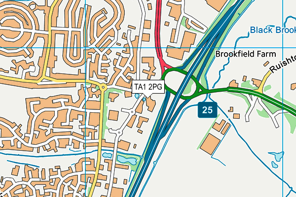 TA1 2PG map - OS VectorMap District (Ordnance Survey)