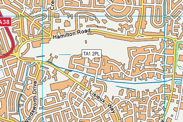 TA1 2PL map - OS VectorMap District (Ordnance Survey)