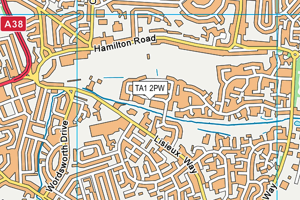 TA1 2PW map - OS VectorMap District (Ordnance Survey)